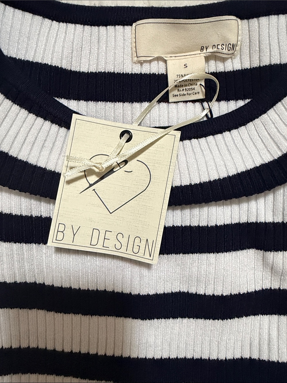 Classic Striped Ribbed Scoop-Neck Sweater - White & Black - Picture 4 of 4